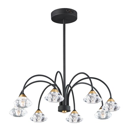 Et2 Hope 8-Light 29" Wide Black / Metallic Gold Flush Mount Light E24807-75BKMG